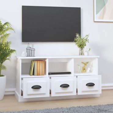 vidaXL Έπιπλο Τηλεόρασης Λευκό 100x35x50cm Επεξεργασμένο Ξύλο