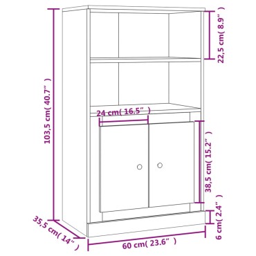 vidaXL Ντουλάπι Λευκό 60x35,5x103,5cm από Επεξεργασμένο Ξύλο 1 τεμ.