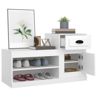 vidaXL Παπουτσοθήκη Λευκή 100x42x60cm από Επεξεργασμένο Ξύλο