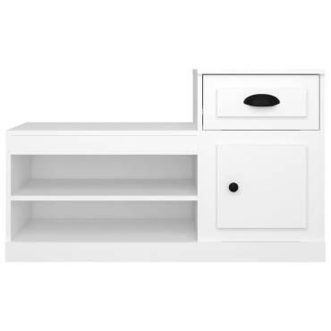vidaXL Παπουτσοθήκη Λευκή 100x42x60cm από Επεξεργασμένο Ξύλο