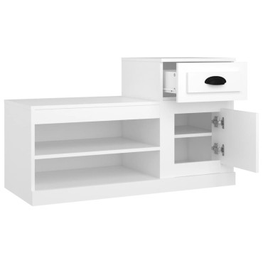 vidaXL Παπουτσοθήκη Λευκή 100x42x60cm από Επεξεργασμένο Ξύλο