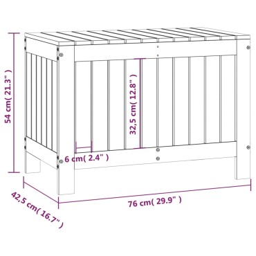 vidaXL Κουτί Αποθήκευσης Κήπου Μαύρο 76x42,5x54cm Μασίφ Ξύλο Πεύκου 1 τεμ.