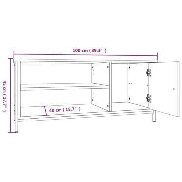 vidaXL Έπιπλο Τηλεόρασης Μαύρο 100x40x45cm Επεξεργασμένο Ξύλο