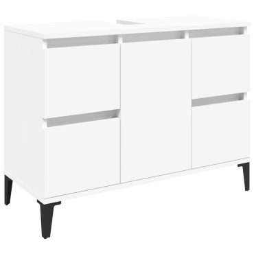 vidaXL Ντουλάπι Νιπτήρα Λευκό 80x33x60cm Επεξεργασμένο Ξύλο 1 τεμ.