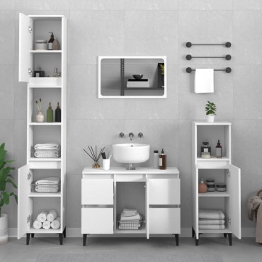 vidaXL Ντουλάπι Νιπτήρα Λευκό 80x33x60cm Επεξεργασμένο Ξύλο 1 τεμ.