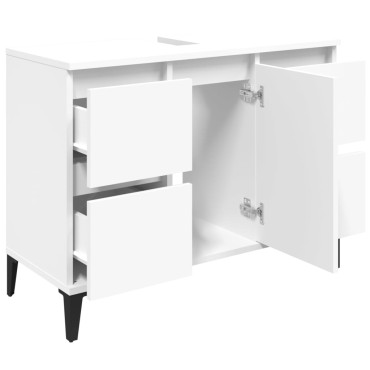 vidaXL Ντουλάπι Νιπτήρα Λευκό 80x33x60cm Επεξεργασμένο Ξύλο 1 τεμ.