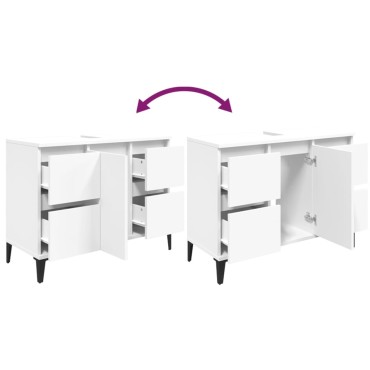 vidaXL Ντουλάπι Νιπτήρα Λευκό 80x33x60cm Επεξεργασμένο Ξύλο 1 τεμ.