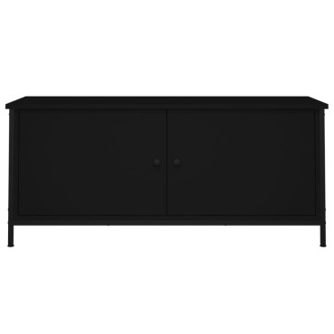 vidaXL Έπιπλο Τηλεόρασης με Πόρτες Μαύρο 102x35x45cm Επεξεργ. Ξύλο
