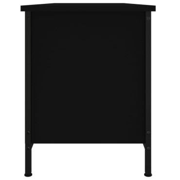 vidaXL Έπιπλο Τηλεόρασης με Πόρτες Μαύρο 102x35x45cm Επεξεργ. Ξύλο