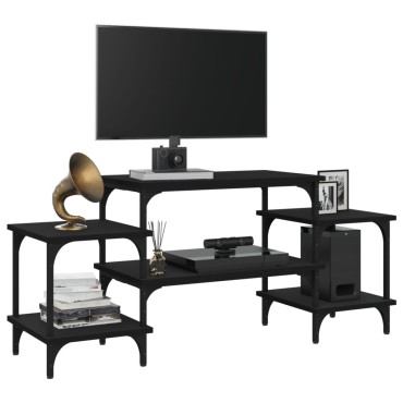vidaXL Έπιπλο Τηλεόρασης Μαύρο 117x35x52cm Επεξεργασμένο Ξύλο