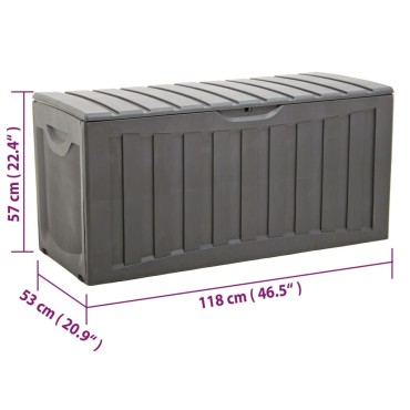 vidaXL Μπαούλο Αποθήκευσης Μαύρο 118 x 53 x 57 εκ. Πολυπροπυλένιο