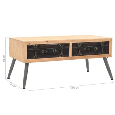 vidaXL Τραπεζάκι Σαλονιού 115x55x50cm από Μασίφ Ξύλο Ελάτης 1 τεμ.