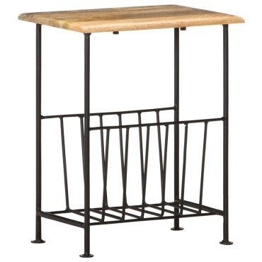 vidaXL Ραφιέρα Περιοδικών 40x30x50cm Μασίφ Ξύλο Μάνγκο / Ατσάλι 1 τεμ.
