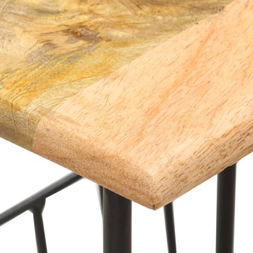 vidaXL Ραφιέρα Περιοδικών 40x30x50cm Μασίφ Ξύλο Μάνγκο / Ατσάλι 1 τεμ.