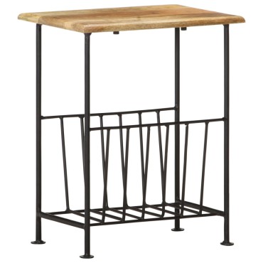 vidaXL Ραφιέρα Περιοδικών 40x30x50cm Μασίφ Ξύλο Μάνγκο / Ατσάλι 1 τεμ.