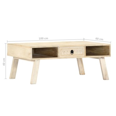 vidaXL Τραπεζάκι Σαλονιού 100x60x40cm από Μασίφ Ξύλο Μάνγκο 1 τεμ.