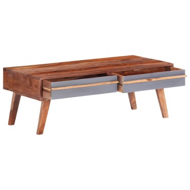 vidaXL Τραπεζάκι Σαλονιού Γκρι 110x50x40cm από Μασίφ Ξύλο 1 τεμ.
