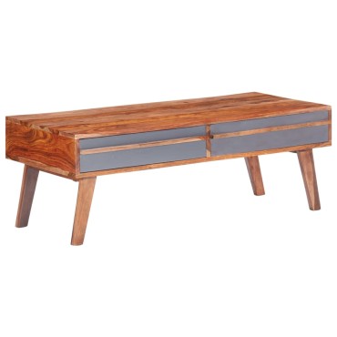 vidaXL Τραπεζάκι Σαλονιού Γκρι 110x50x40cm από Μασίφ Ξύλο 1 τεμ.