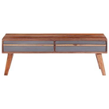 vidaXL Τραπεζάκι Σαλονιού Γκρι 110x50x40cm από Μασίφ Ξύλο 1 τεμ.