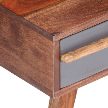 vidaXL Τραπεζάκι Σαλονιού Γκρι 110x50x40cm από Μασίφ Ξύλο 1 τεμ.
