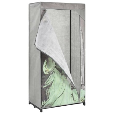 vidaXL Ντουλάπα Νέα Υόρκη 75x45x160cm Υφασμάτινη 1 τεμ.