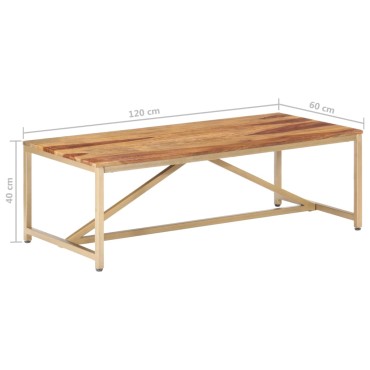vidaXL Τραπεζάκι Σαλονιού 120x60x40cm από Μασίφ Ξύλο 1 τεμ.