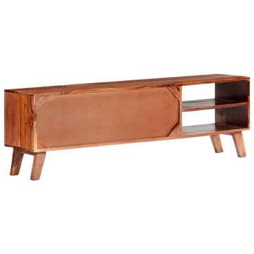 vidaXL Έπιπλο Τηλεόρασης Γκρι 140x30x45cm από Μασίφ Ξύλο