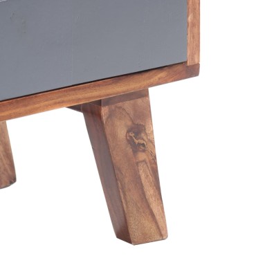 vidaXL Έπιπλο Τηλεόρασης Γκρι 140x30x45cm από Μασίφ Ξύλο