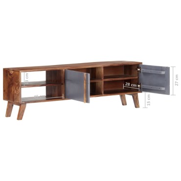vidaXL Έπιπλο Τηλεόρασης Γκρι 140x30x45cm από Μασίφ Ξύλο