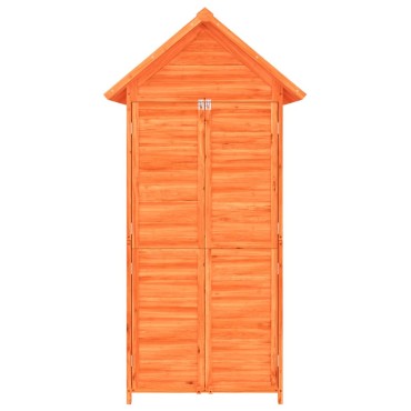 vidaXL Αποθήκη Εργαλείων Κήπου Καφέ 89x52,5x175 εκ. Μασίφ Ξύλο Πεύκου
