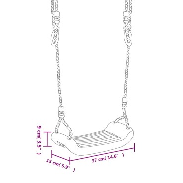 vidaXL Κούνιες με Σχοινιά 2 τεμ. Μπλε 37 x 15 εκ. από Πολυαιθυλένιο