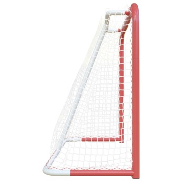 vidaXL Τέρμα Χόκεϊ με Δίχτυ Κόκκινο/Λευκό 153x60x118εκ Ατσάλι/Πολυεστ.
