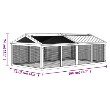 vidaXL Κουτί Περίφραξης Καφέ 200x112,5x74 εκ. από Μασίφ Ξύλο Πεύκου