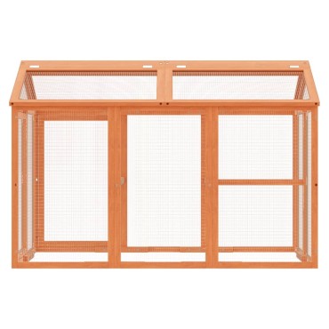 vidaXL Κουτί Περίφραξης Καφέ 141 x 94 x 104 εκ. από Μασίφ Ξύλο Πεύκου