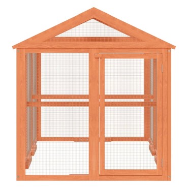 vidaXL Κουτί Περίφραξης Καφέ 141 x 94 x 104 εκ. από Μασίφ Ξύλο Πεύκου