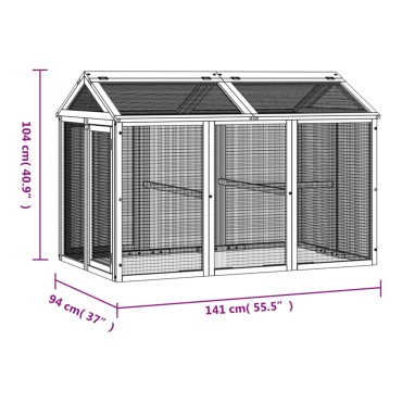 vidaXL Κουτί Περίφραξης Καφέ 141 x 94 x 104 εκ. από Μασίφ Ξύλο Πεύκου