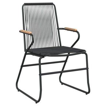 vidaXL Καρέκλες Κήπου 2 τεμ. Μαύρες 58x59x85,5cm Ρατάν PVC