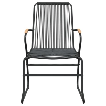 vidaXL Καρέκλες Κήπου 2 τεμ. Μαύρες 58x59x85,5cm Ρατάν PVC