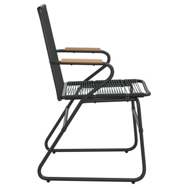 vidaXL Καρέκλες Κήπου 2 τεμ. Μαύρες 58x59x85,5cm Ρατάν PVC