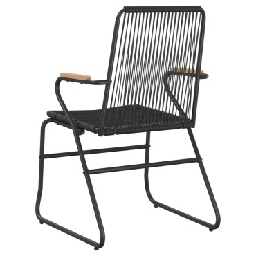 vidaXL Καρέκλες Κήπου 2 τεμ. Μαύρες 58x59x85,5cm Ρατάν PVC
