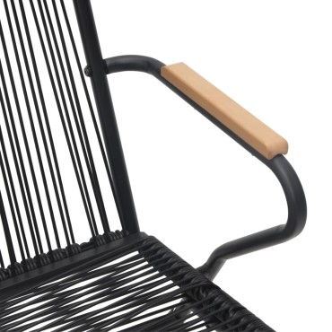 vidaXL Καρέκλες Κήπου 2 τεμ. Μαύρες 58x59x85,5cm Ρατάν PVC
