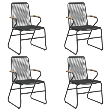vidaXL Καρέκλες Κήπου 4 τεμ. Μαύρες 58x59x85,5cm Ρατάν PVC