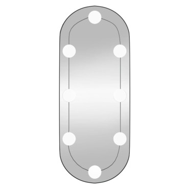 vidaXL Καθρέφτης Τοίχου Οβάλ με Φώτα LED 20x50 εκ. από Γυαλί