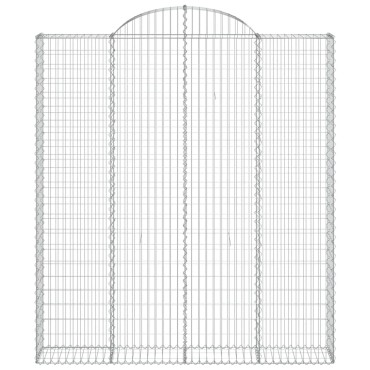 vidaXL Συρματοκιβώτια Τοξωτά 3 τεμ. 200x30x220/240 εκ. Γαλβαν. Ατσάλι
