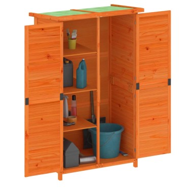 vidaXL Αποθήκη Εργαλείων Κήπου Καφέ 83x57x140 εκ. Μασίφ Ξύλο Πεύκου