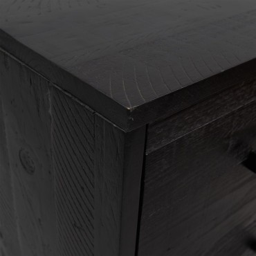 vidaXL Συρταριέρα Μαύρη 42x35x110cm από Μασίφ Ξύλο Πεύκου 1 τεμ.