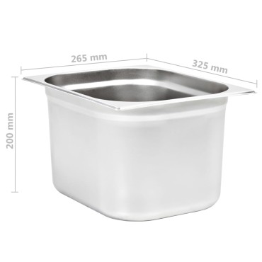 vidaXL Λεκάνες Gastronorm 2 τεμ. GN 1/2 200 χιλ. από Ανοξείδωτο Ατσάλι