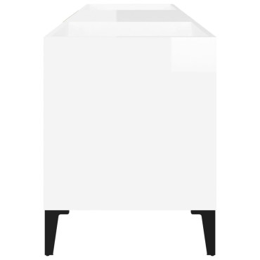 vidaXL Δισκοθήκη Γυαλιστερή Λευκή 121x38x48cm από Επεξεργασμένο Ξύλο 1 τεμ.