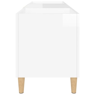 vidaXL Δισκοθήκη Γυαλιστερή Λευκή 121x38x48cm από Επεξεργασμένο Ξύλο 1 τεμ.