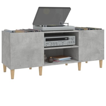 vidaXL Δισκοθήκη Γκρι Σκυροδέματος 121x38x48cm Επεξεργασμένο Ξύλο 1 τεμ.
